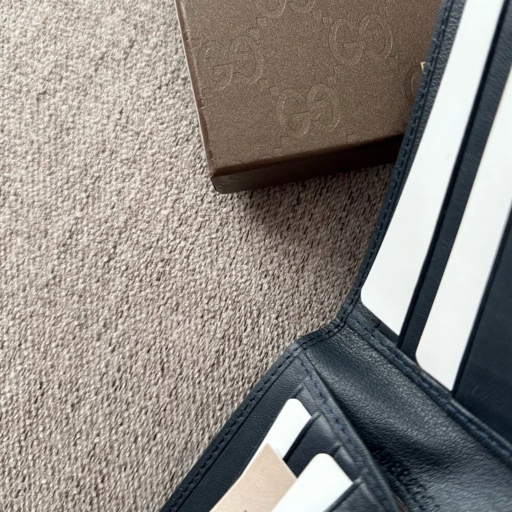 New Gucci Blue Bifold with WEB